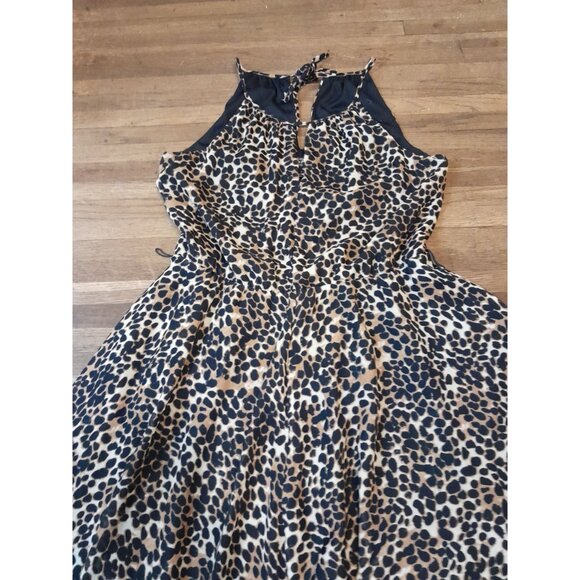Glamorous Leopard Print Fit & Flare Asymmetrical Sz 14 Flowy Night Out Dress - Picture 2 of 9